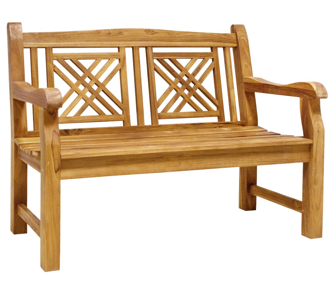 dehner-korfu-gartenbank-2-sitzer-teakholz-natur-120-cm image 1