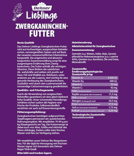 dehner-lieblinge-zwergkaninchen-futter-nagerfutter-10-kg-rohfaserreich image 5