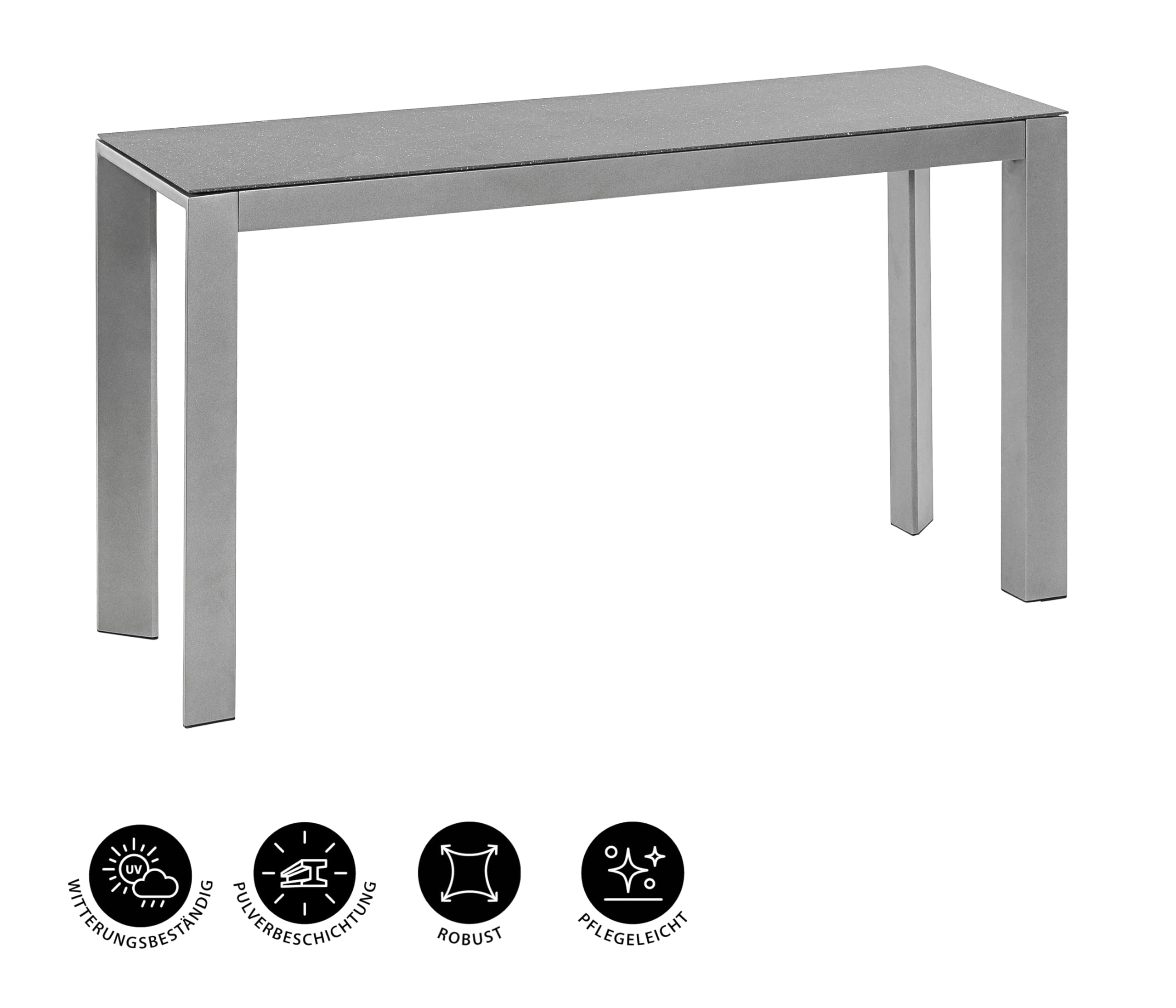 dehner-chicago-tisch-schmal-aluminium-grau-133x42-cm image 3