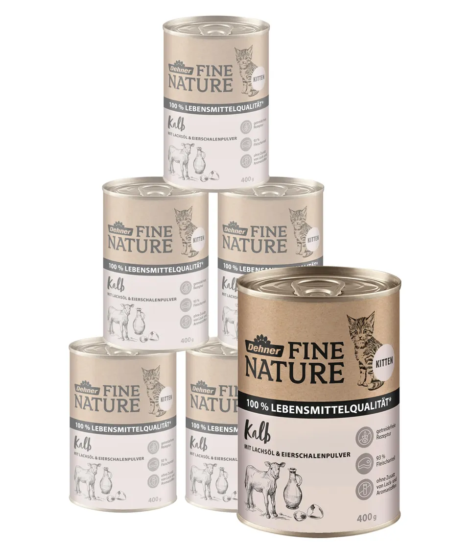 dehner-fine-nature-kitten-nassfutter-kalb-6x400-g-getreidefrei image 1