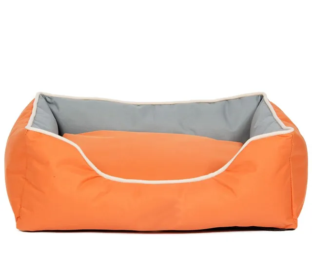 dehner-coco-hunde-und-katzenbett-grau-orange-75-cm image 1