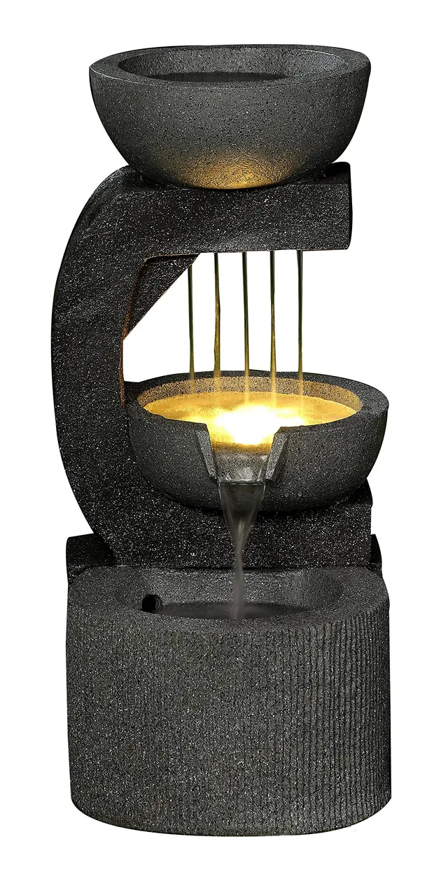 dehner-gartenbrunnen-salerno-led-polyresin-dunkelgrau image 1