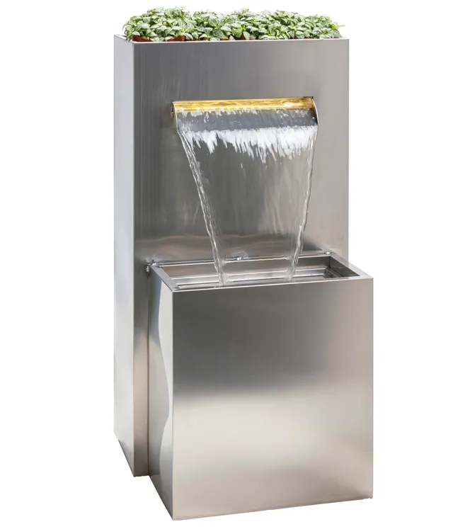 dehner-dallas-gartenbrunnen-edelstahl-89x46x44-silber-led image 1