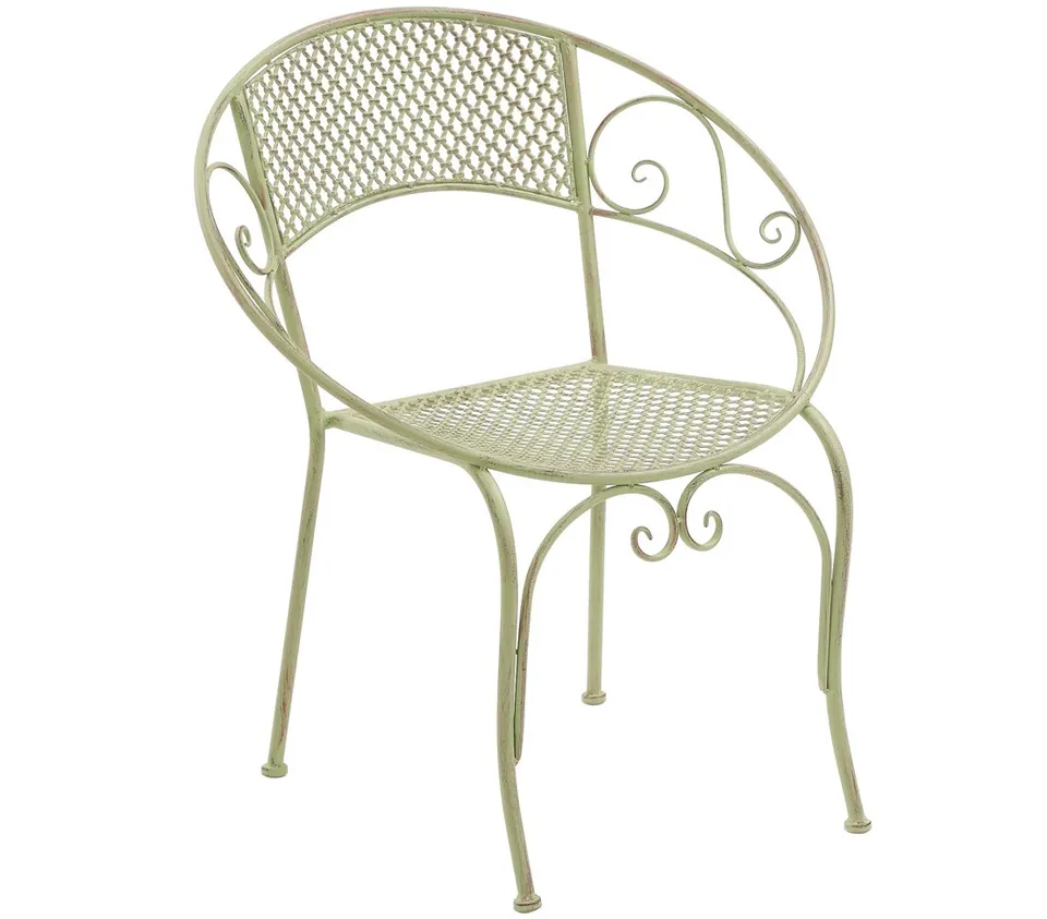 dehner-provence-stylo-gartenstuhl-metall-gr-n-used-look image 1