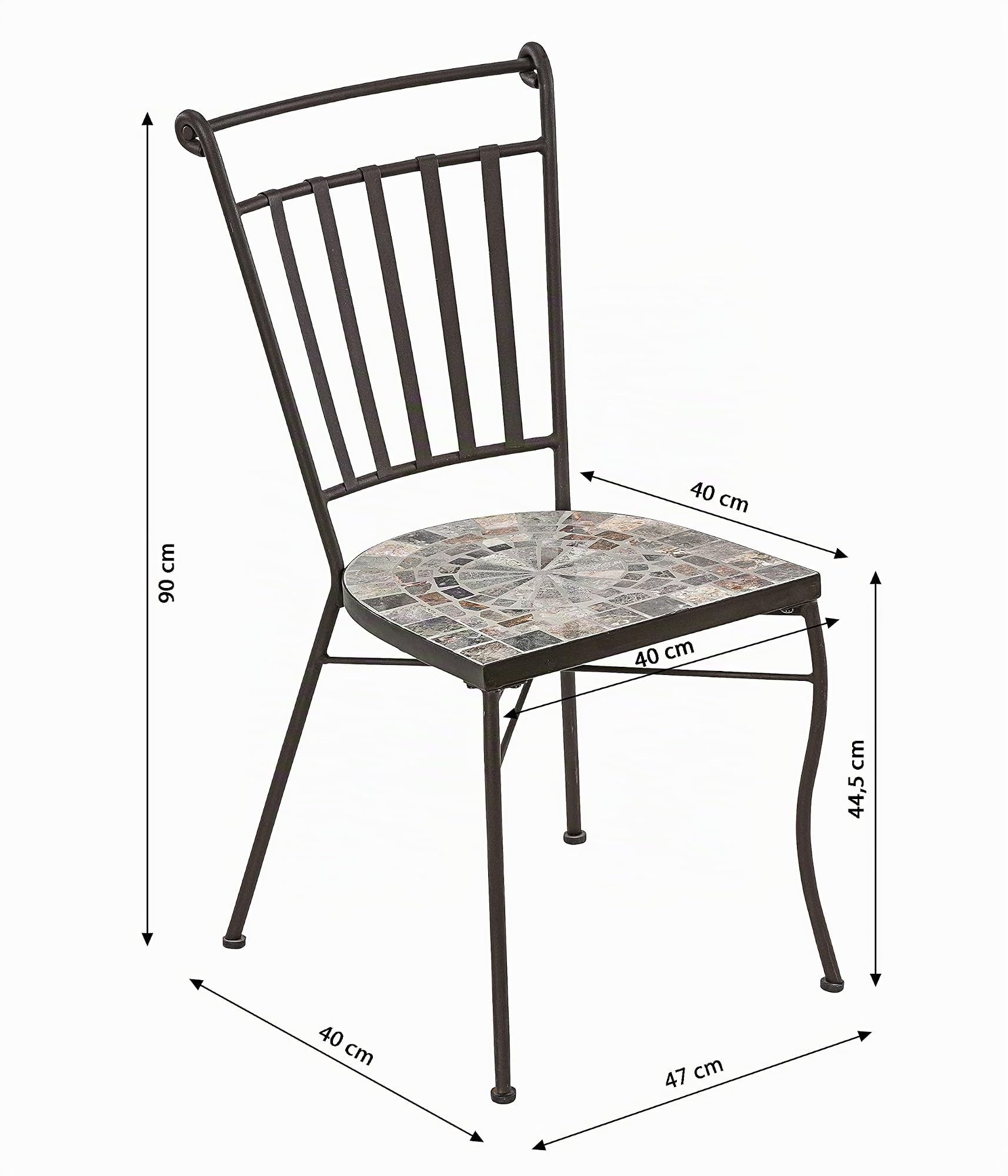 dehner-grazia-mosaikstuhl-eisen-grau-braun-90-cm image 3