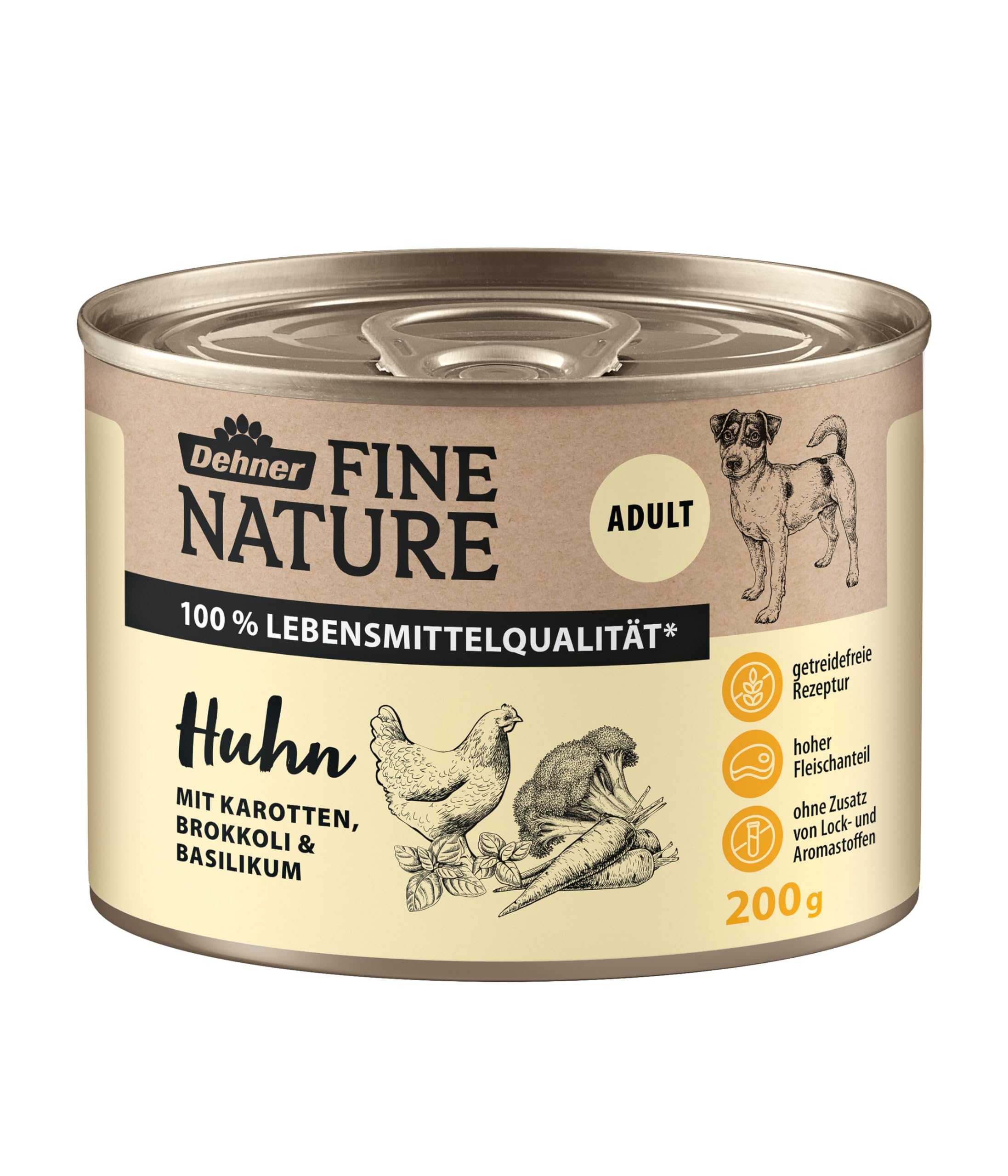 dehner-fine-nature-hundefutter-huhn-6x200-g-nass image 2