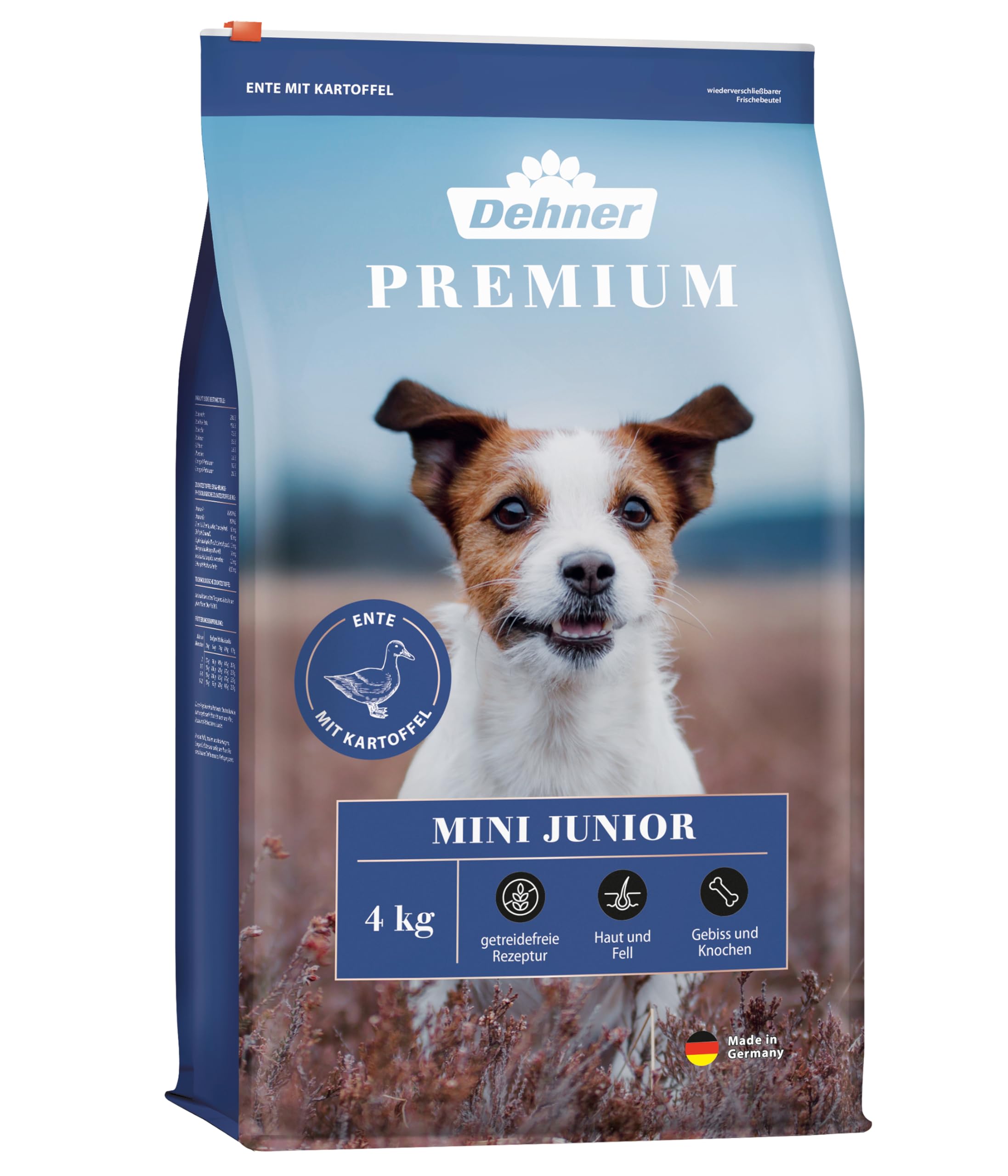 dehner-premium-mini-junior-trockenfutter-ente-lamm-4-kg-getreidefrei image 1