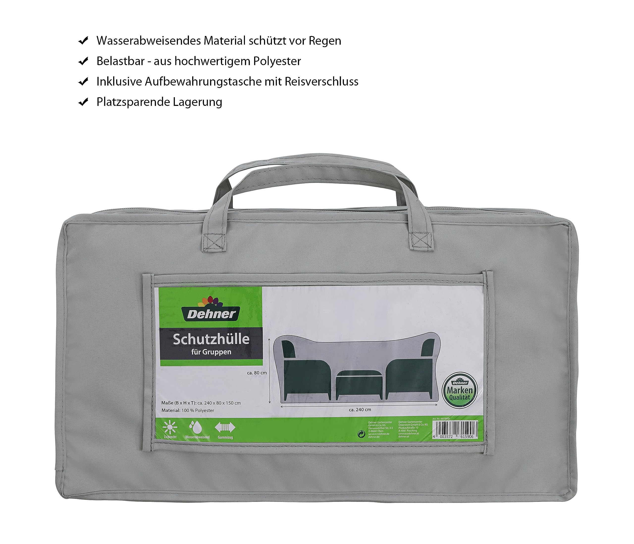 dehner-abdeckhaube-sitzgruppe-polyester-grau-240x80x150 image 2