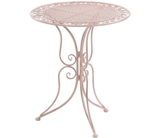 dehner-provence-stylo-gartentisch-pink-60-cm-metall-used-look image 1