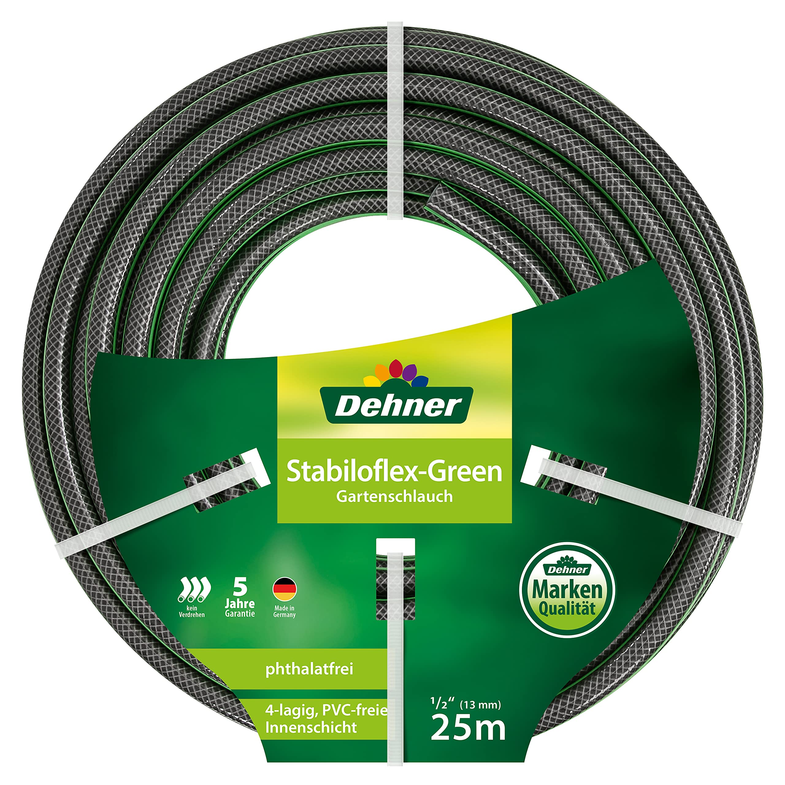 dehner-stabiloflex-gartenschlauch-gr-n-25-m-13-mm-1-2-zoll image 1