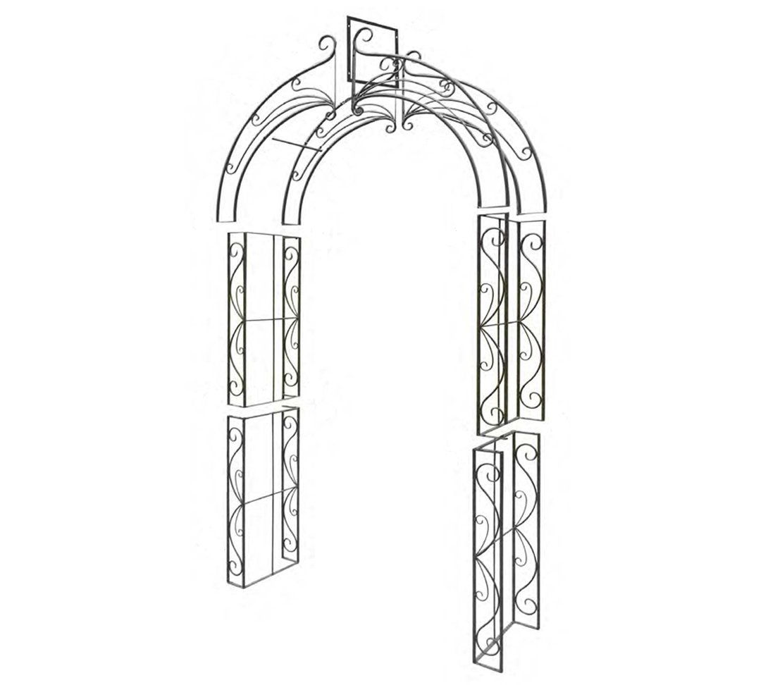 dehner-melina-rosenbogen-metall-braun-244x134cm image 2