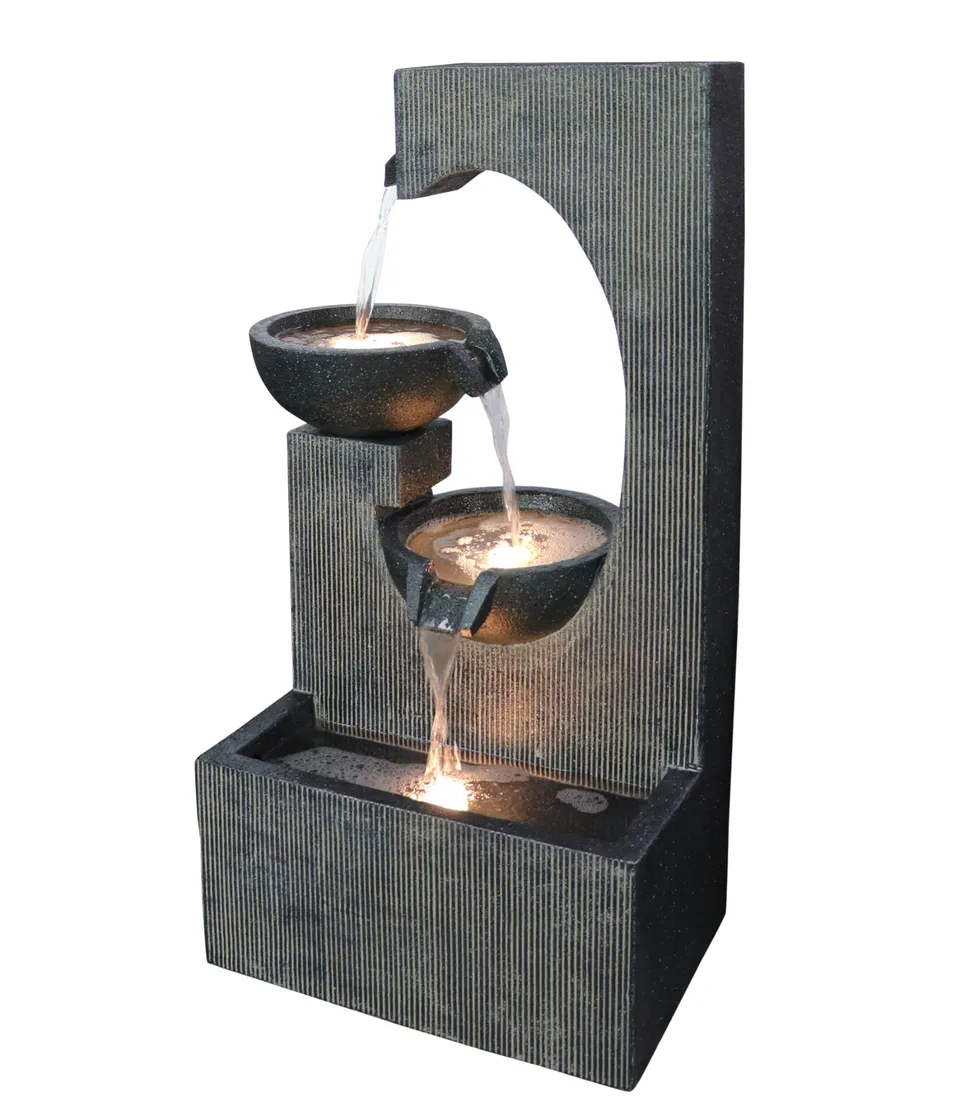 dehner-lorca-solarbrunnen-gartenbrunnen-led-polyresin-grau image 1