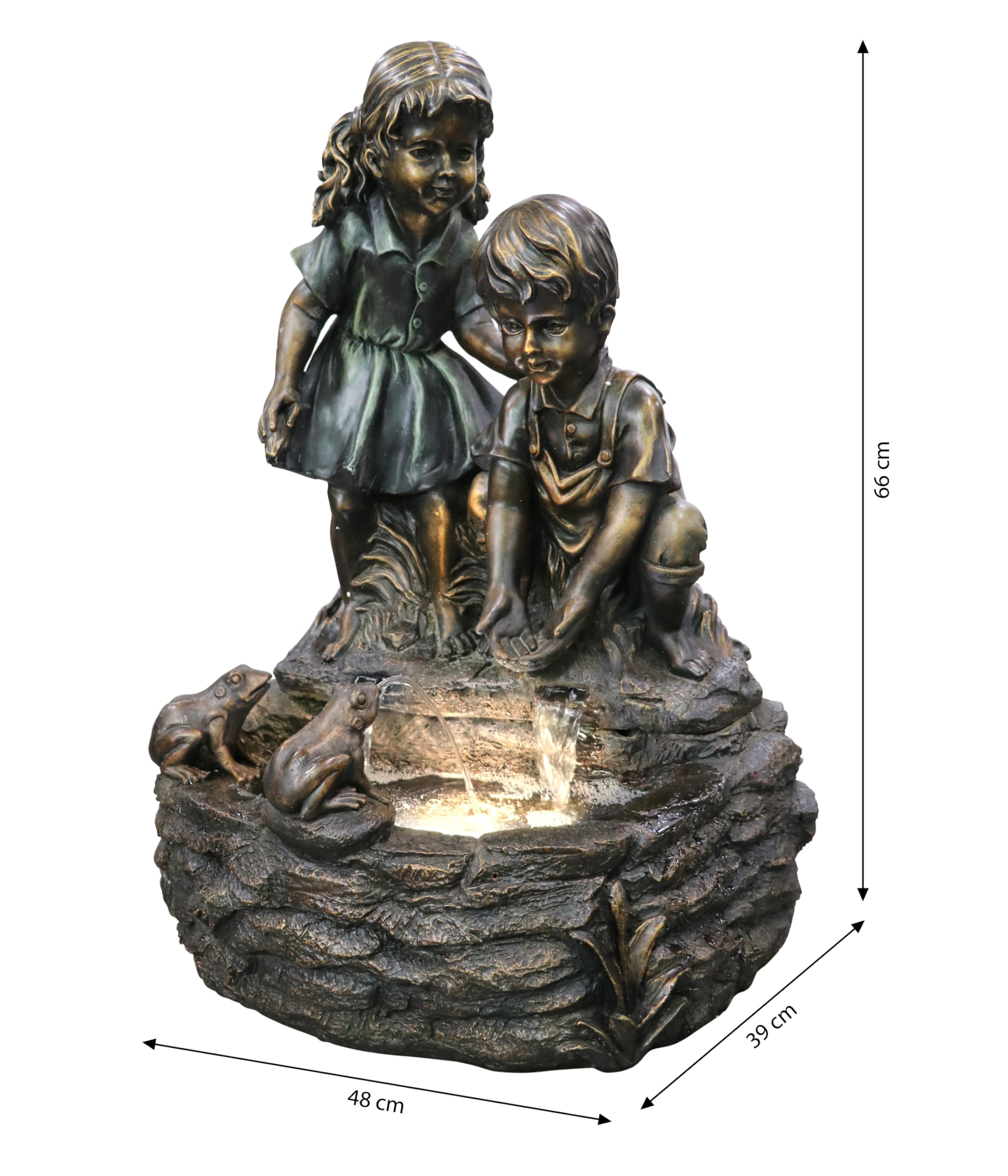 dehner-amici-gartenbrunnen-solar-led-bronze-66x48x39cm image 4
