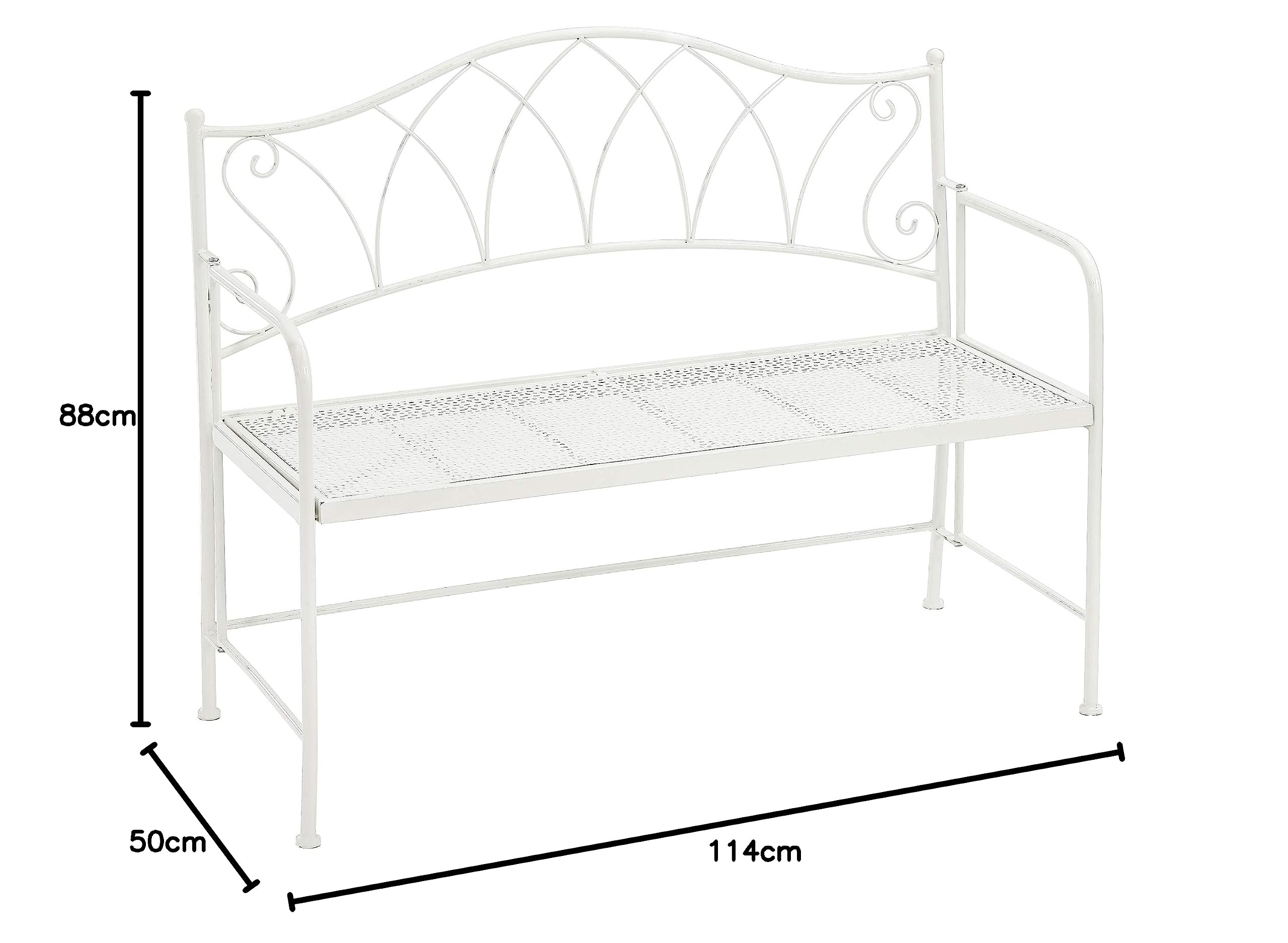 dehner-luca-klappbank-metall-wei-115-cm image 3