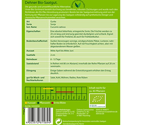 dehner-bio-salatgurke-sonja-gem-sesamen-5x1-4-g-bitterfrei image 4