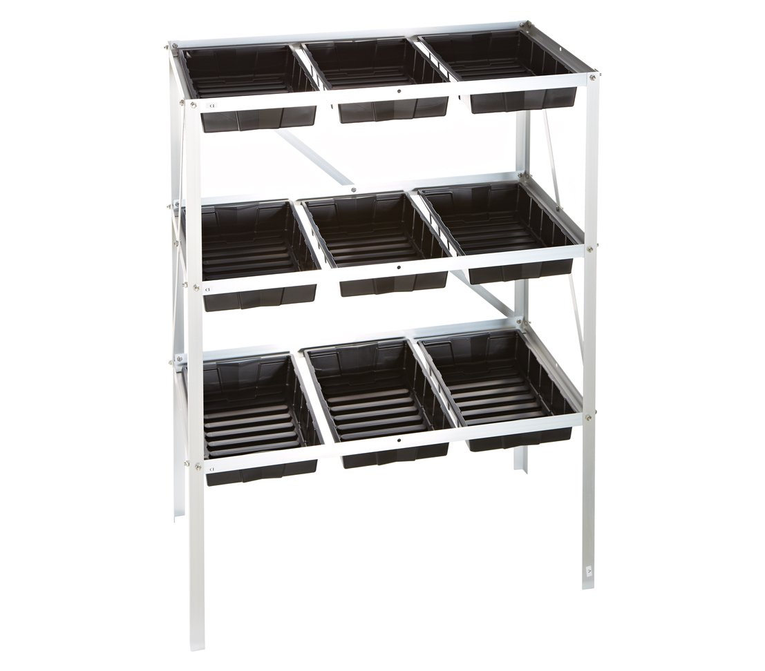 dehner-anzuchtregal-100x40x76-cm-aluminium-mit-9-schalen image 1