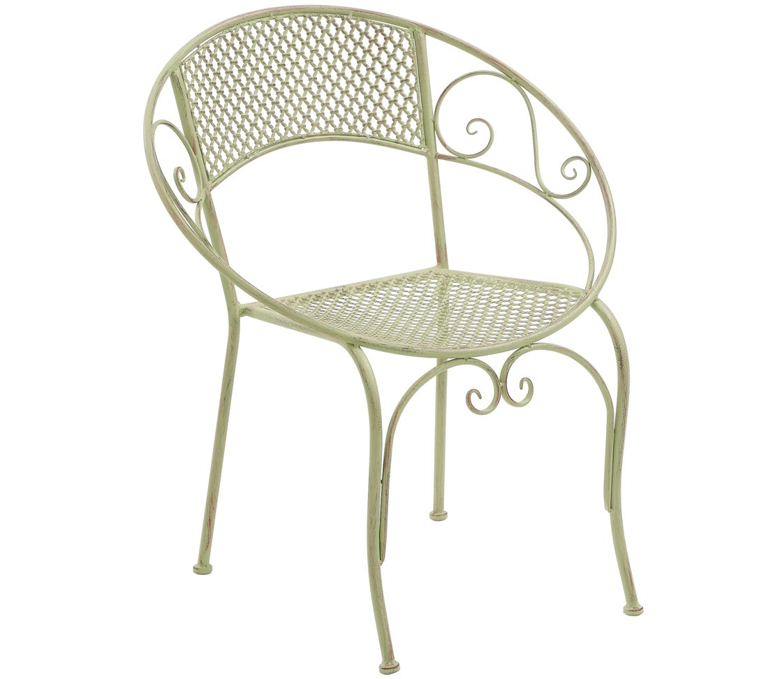 dehner-provence-stylo-gartenstuhl-metall-gr-n-used-look image 1