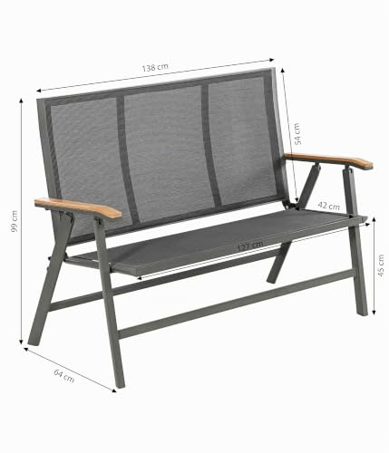 dehner-colmar-klappbank-gartenbank-grau-128-cm-2-sitzer image 8