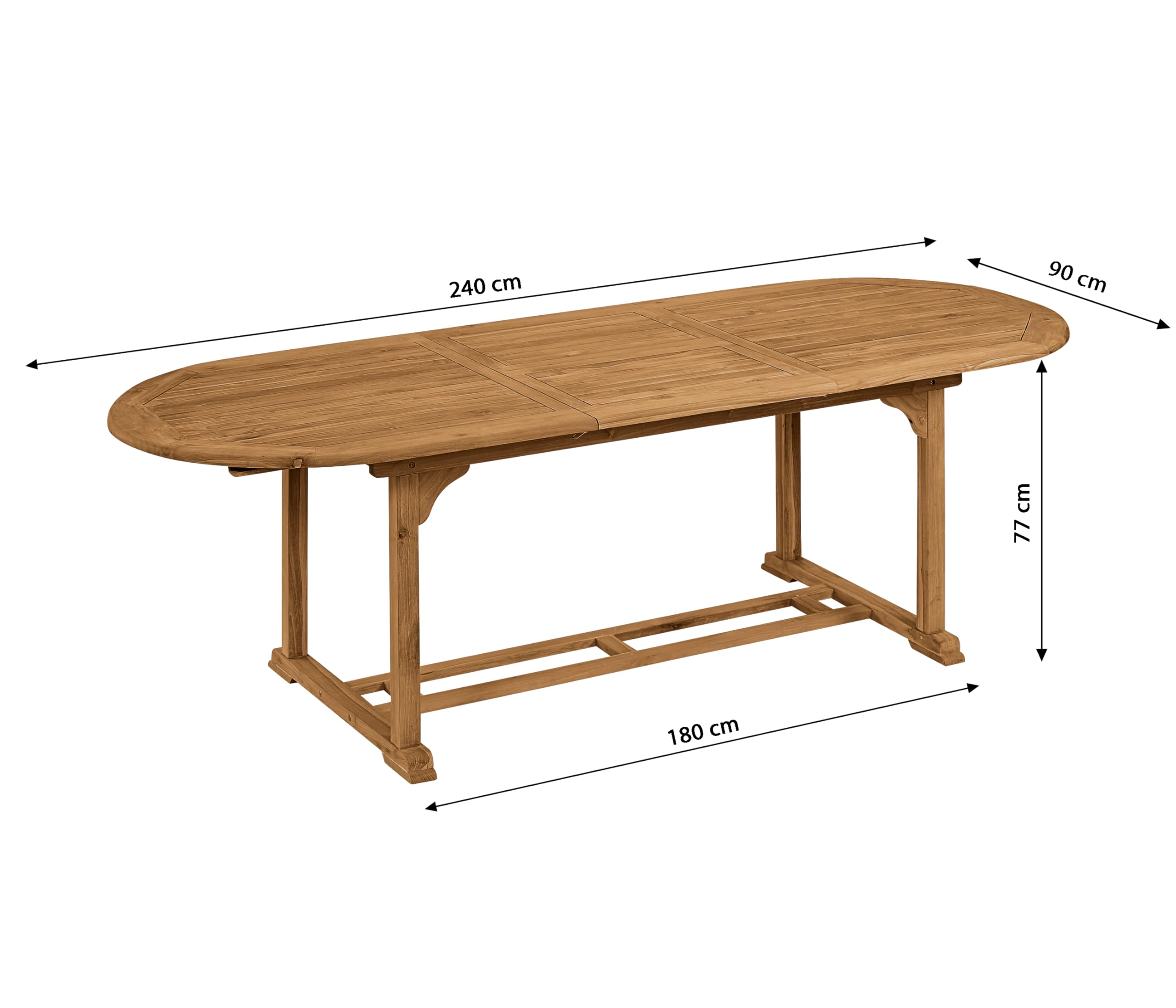 dehner-havanna-gartentisch-teak-hellbraun-180-240-cm image 7