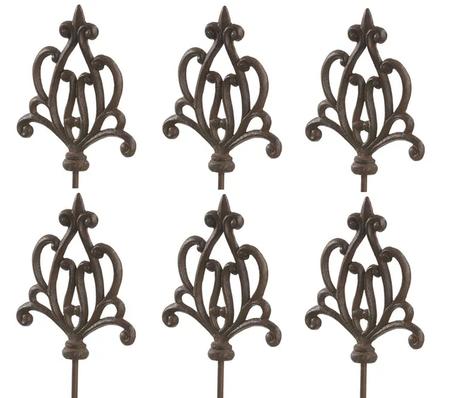 dehner-ornament-spitz-gartenstab-gusseisen-6-st-ck-edelrost image 1
