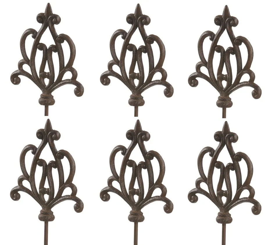 dehner-ornament-spitz-gartenstab-gusseisen-6-st-ck-edelrost image 1