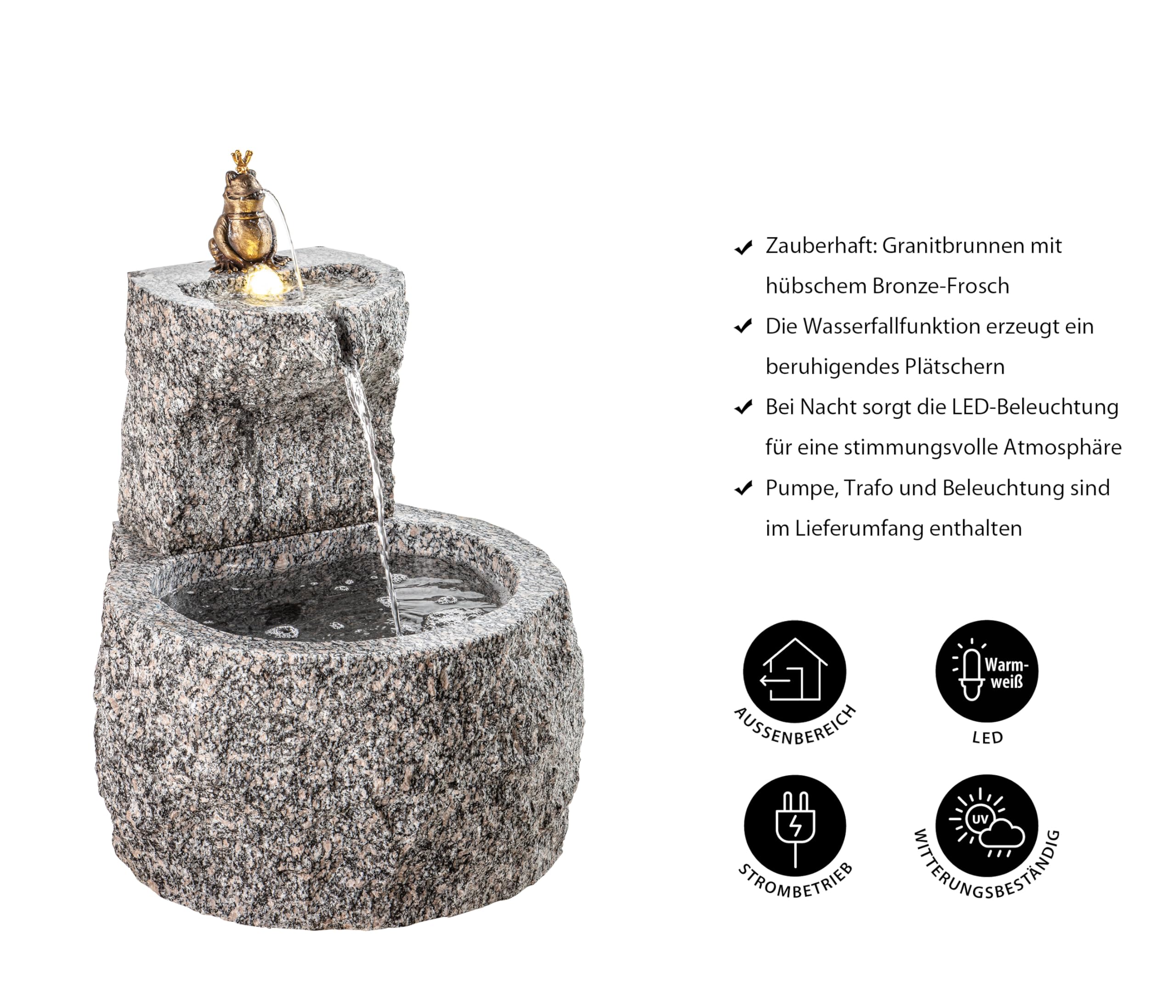 dehner-froschk-nig-gartenbrunnen-grau-50-cm-mit-led image 2