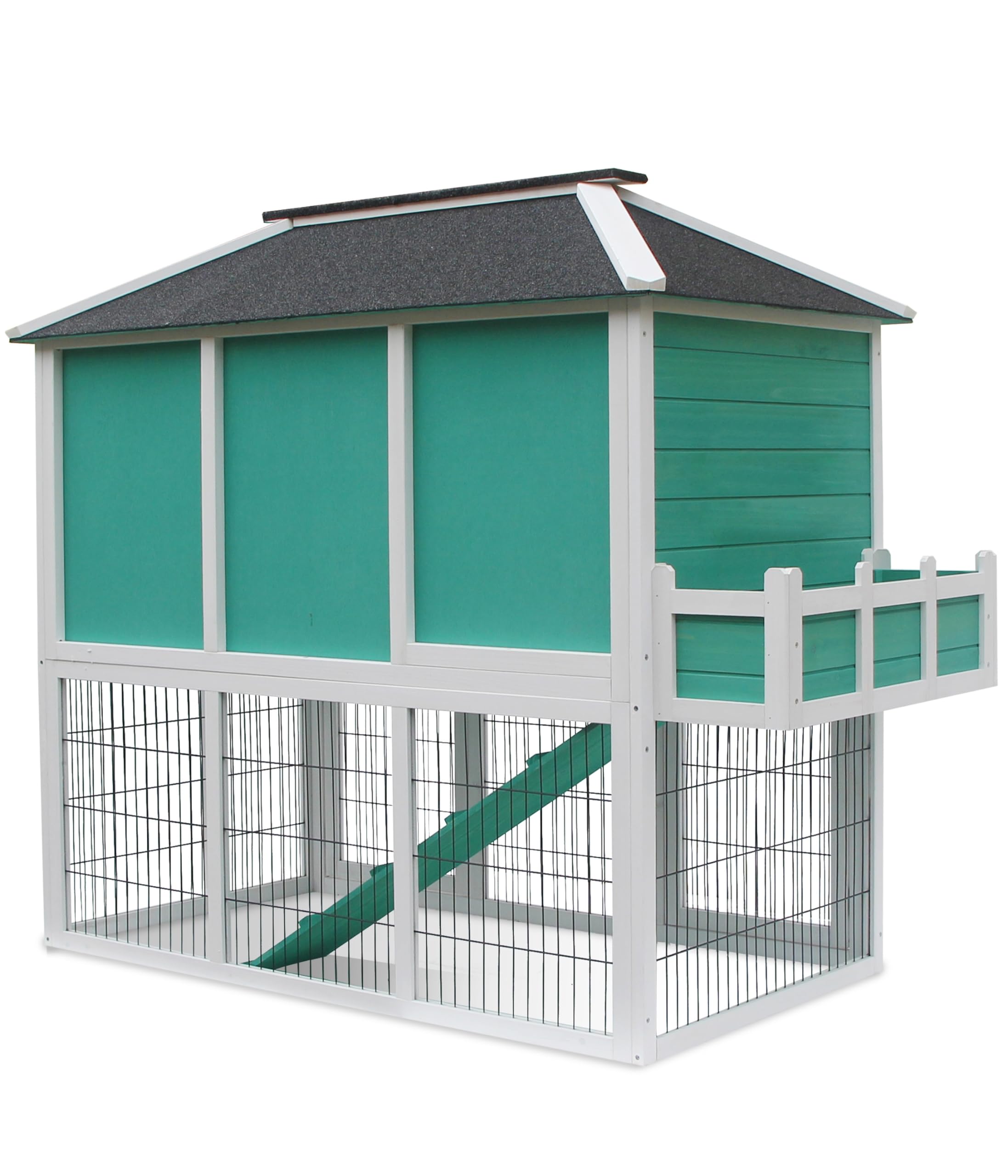 dehner-happy-home-palazzo-kaninchenstall-tannenholz-145-cm-wei image 2