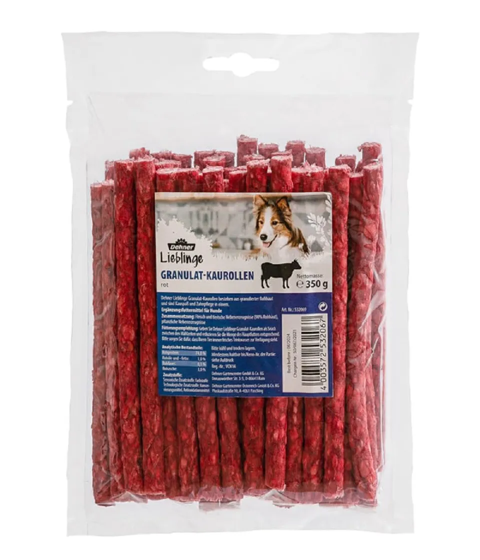 dehner-lieblinge-kaurollen-hundesnack-zahnpflege-350-g-rot image 1