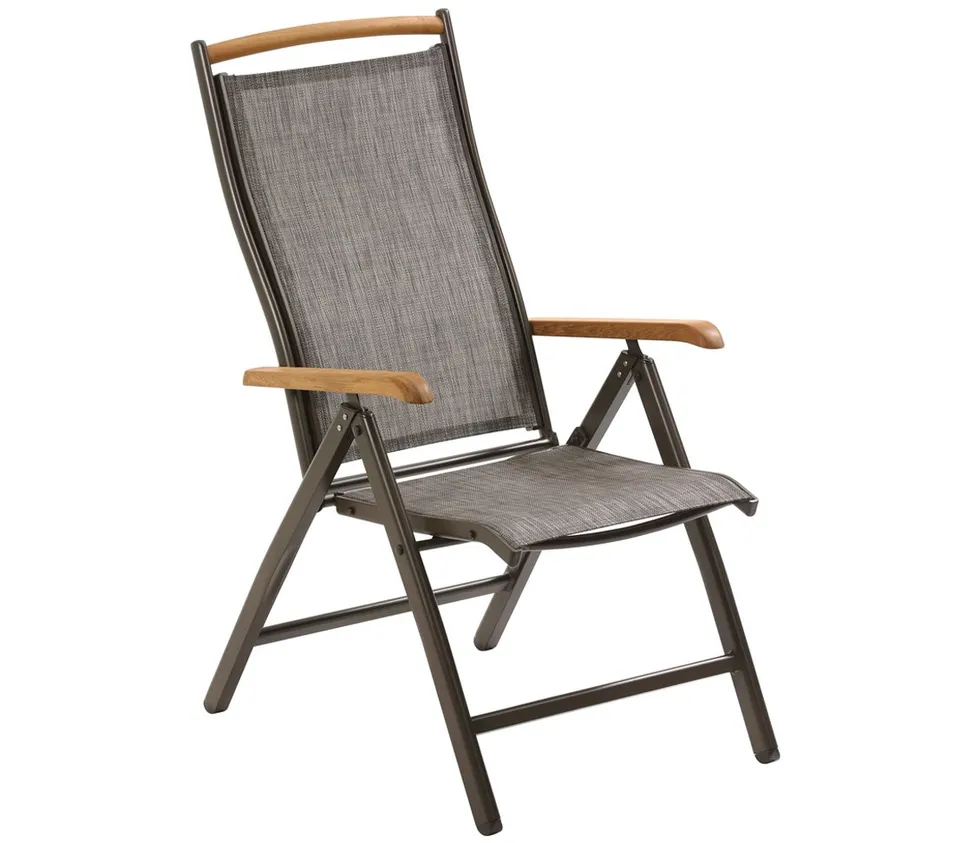dehner-calais-klappsessel-anthrazit-teak-alu-verstellbar image 1