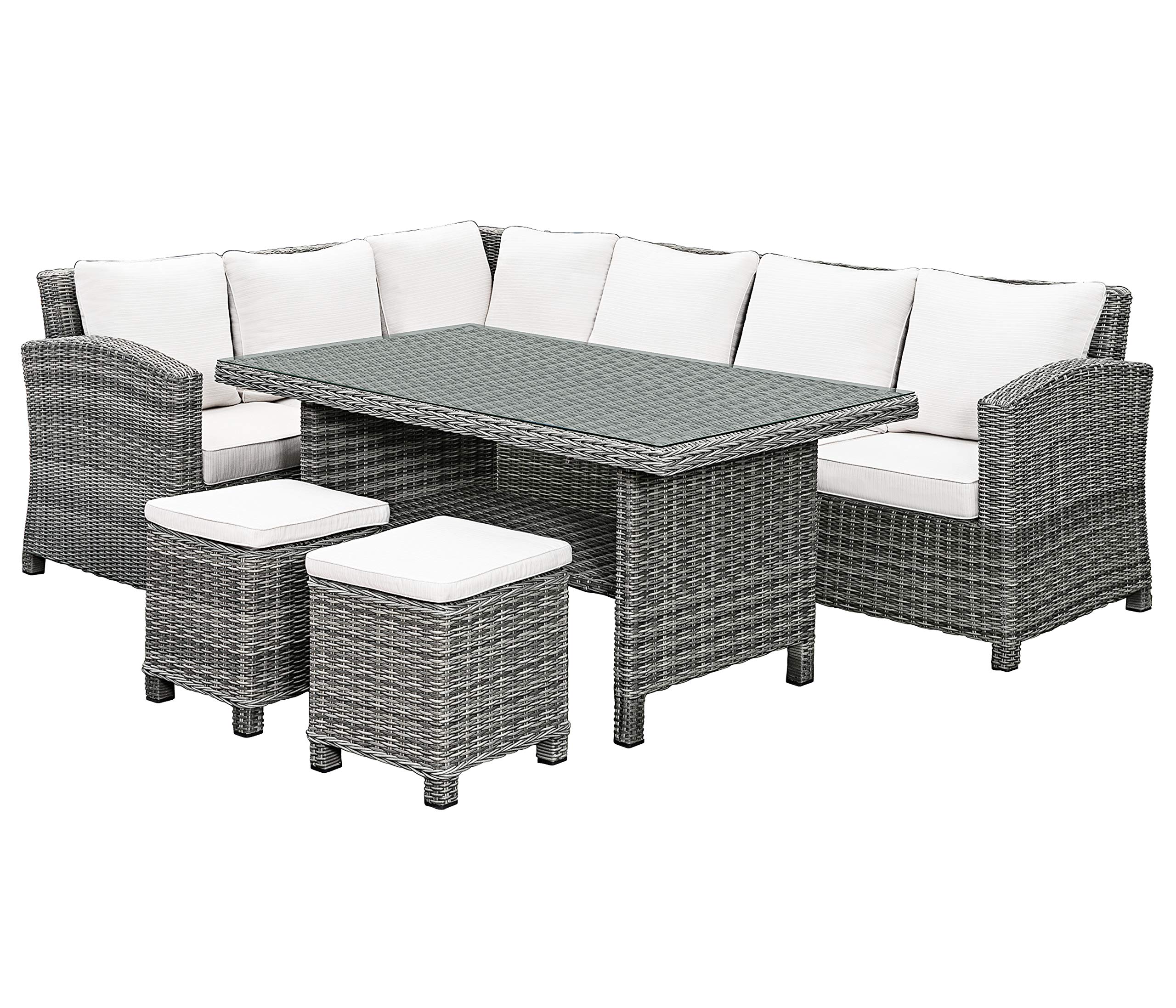 dehner-sylt-geflechtlounge-5-teilig-grau-mit-polster image 1