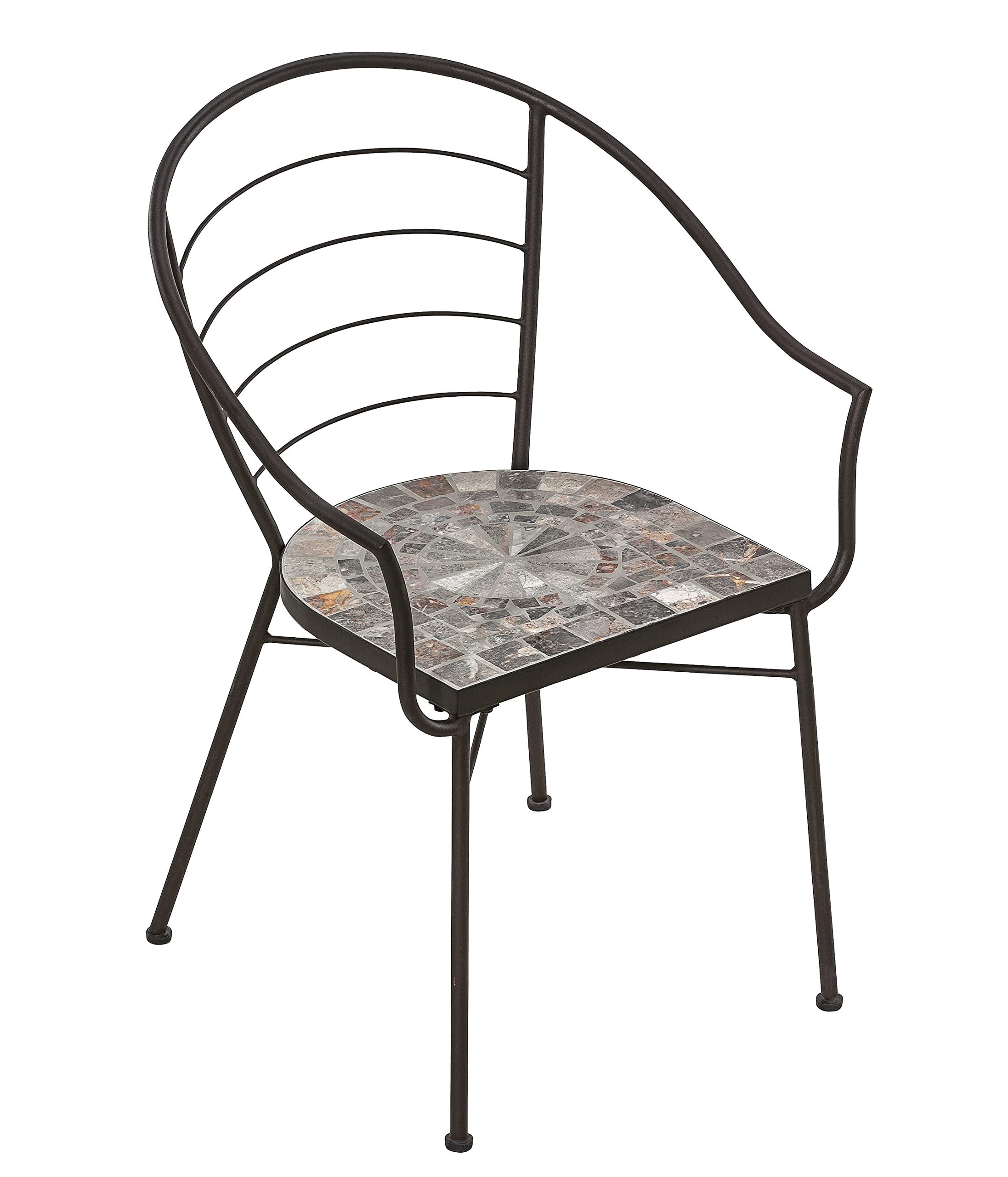 dehner-grazia-gartenstuhl-mosaik-eisen-braun-grau image 1