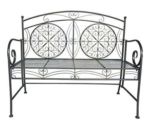 dehner-yorkshire-gartenbank-2-sitzer-metall-antikgrau image 3