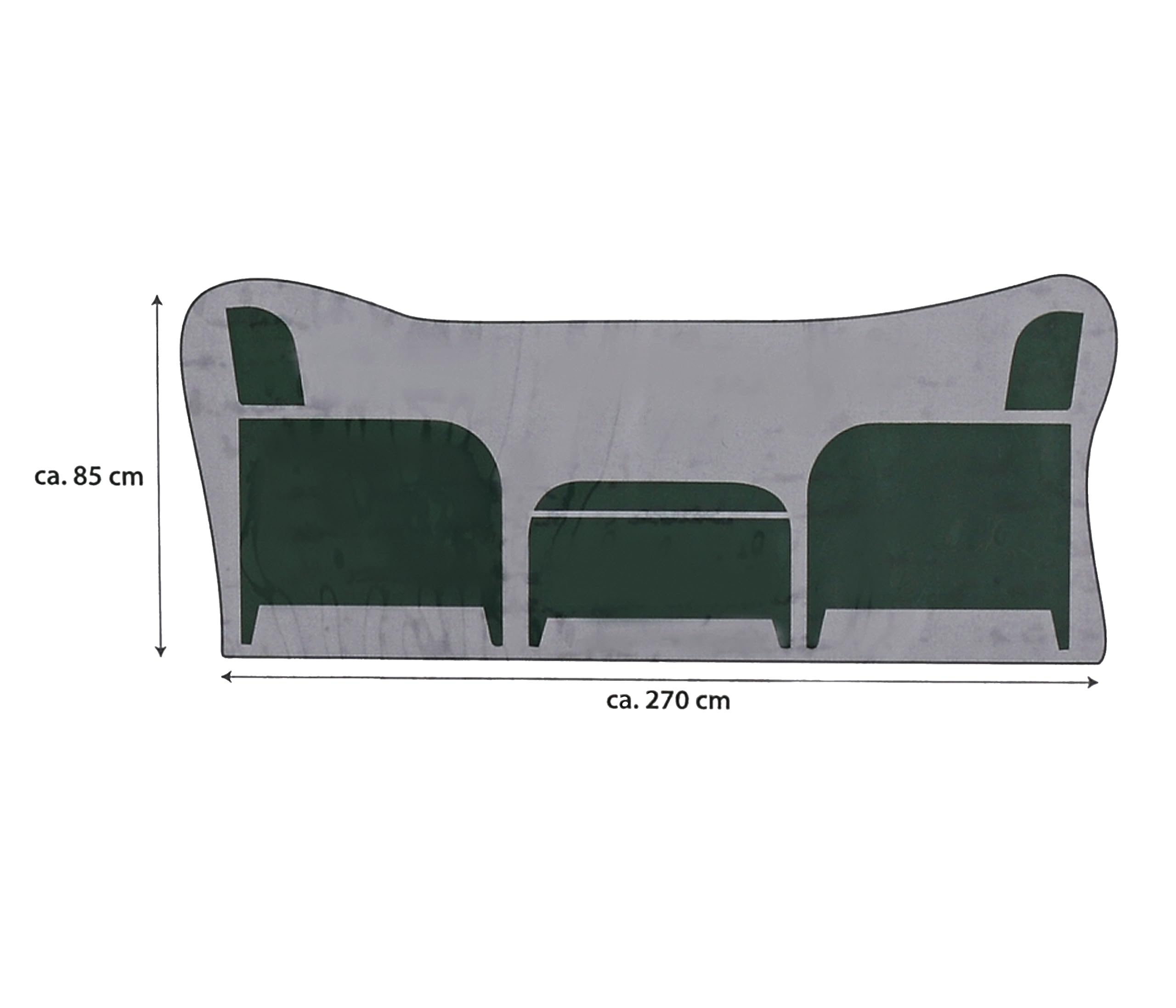 dehner-abdeckung-sitzgruppe-270x85x210-cm-polyester-grau-wasserabweisend image 3