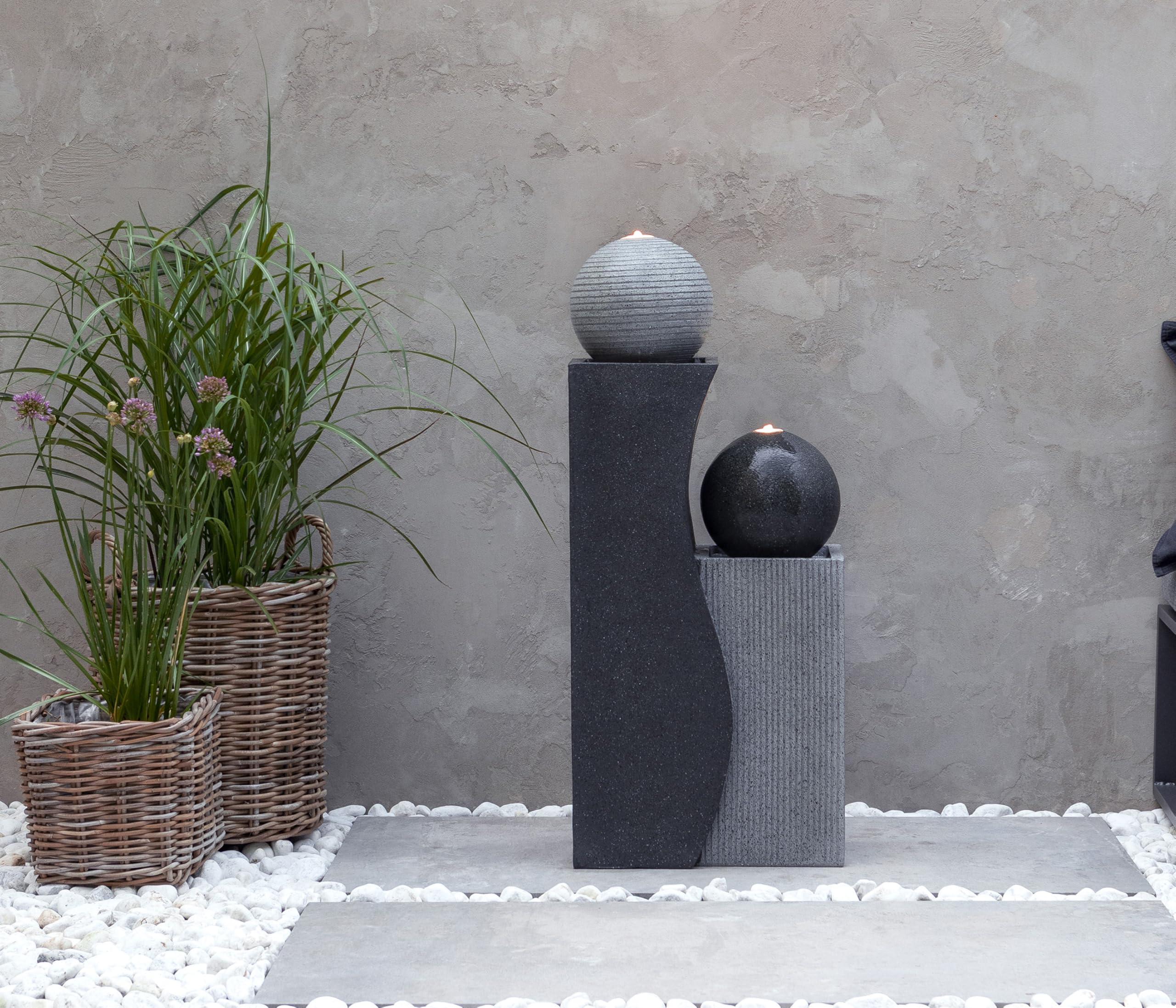 dehner-ying-yang-gartenbrunnen-grau-led-24-liter image 8