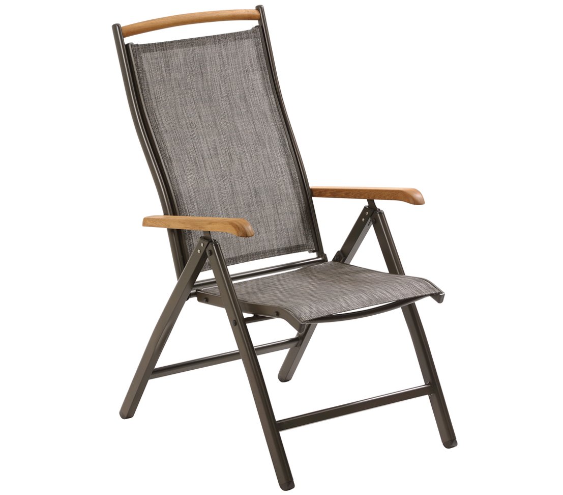 dehner-calais-klappsessel-anthrazit-teak-alu-verstellbar image 1