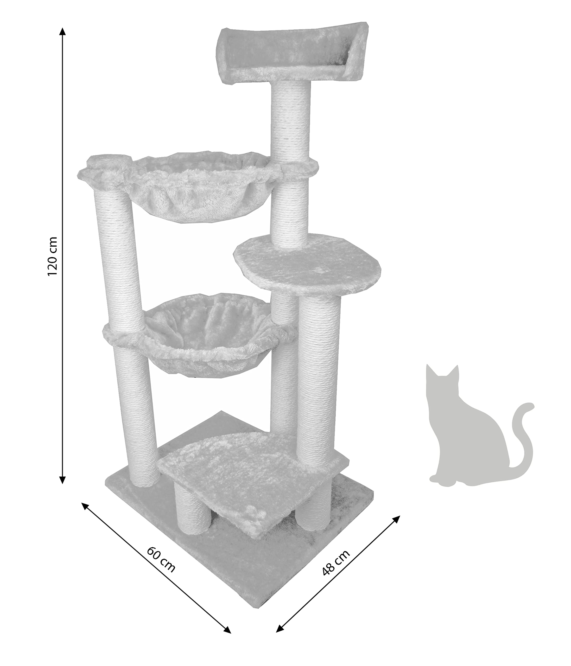 dehner-simba-katzen-kratzbaum-120-cm-sisal-pl-sch-beige image 3