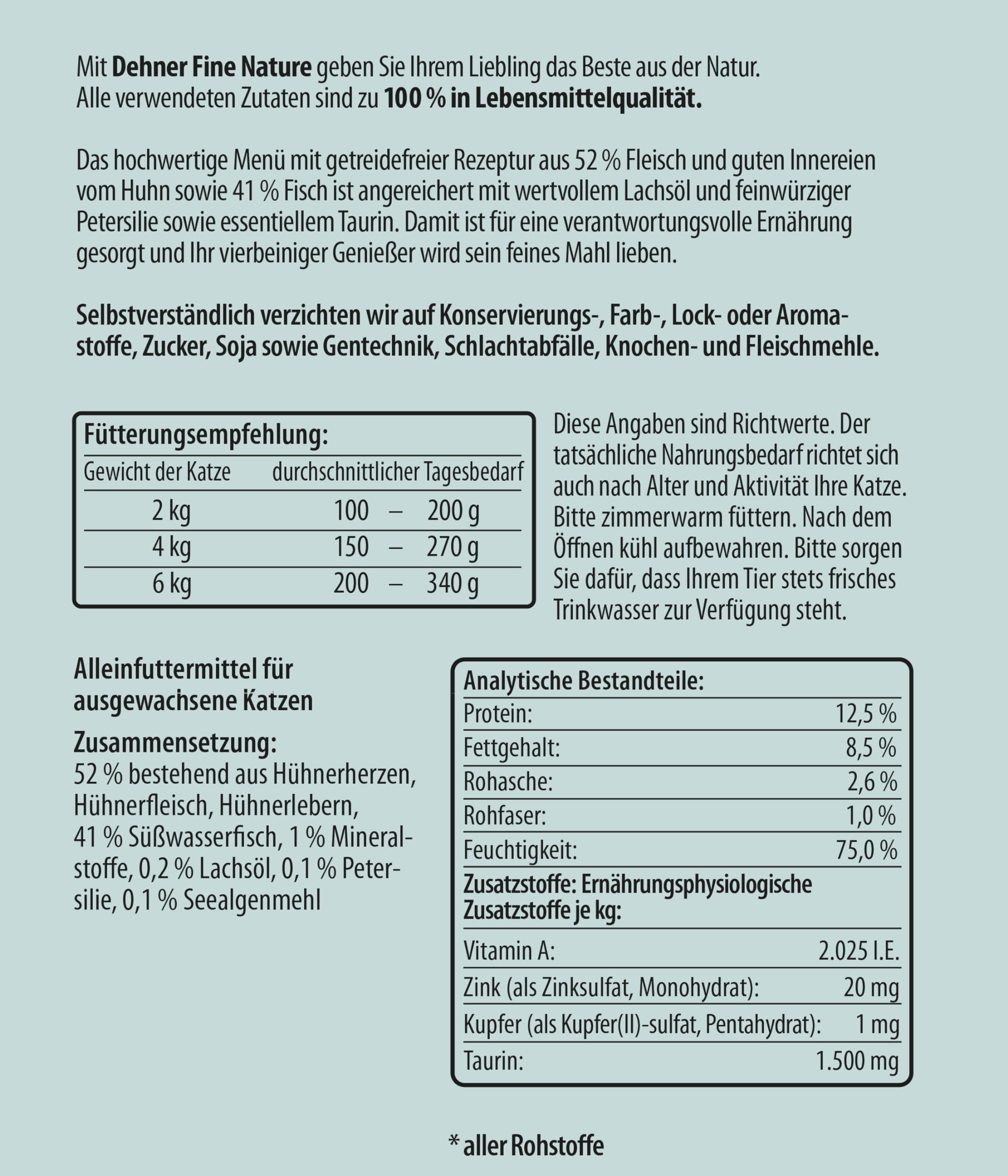 dehner-fine-nature-adult-nassfutter-huhn-fisch-6x400-g-getreidefrei image 2
