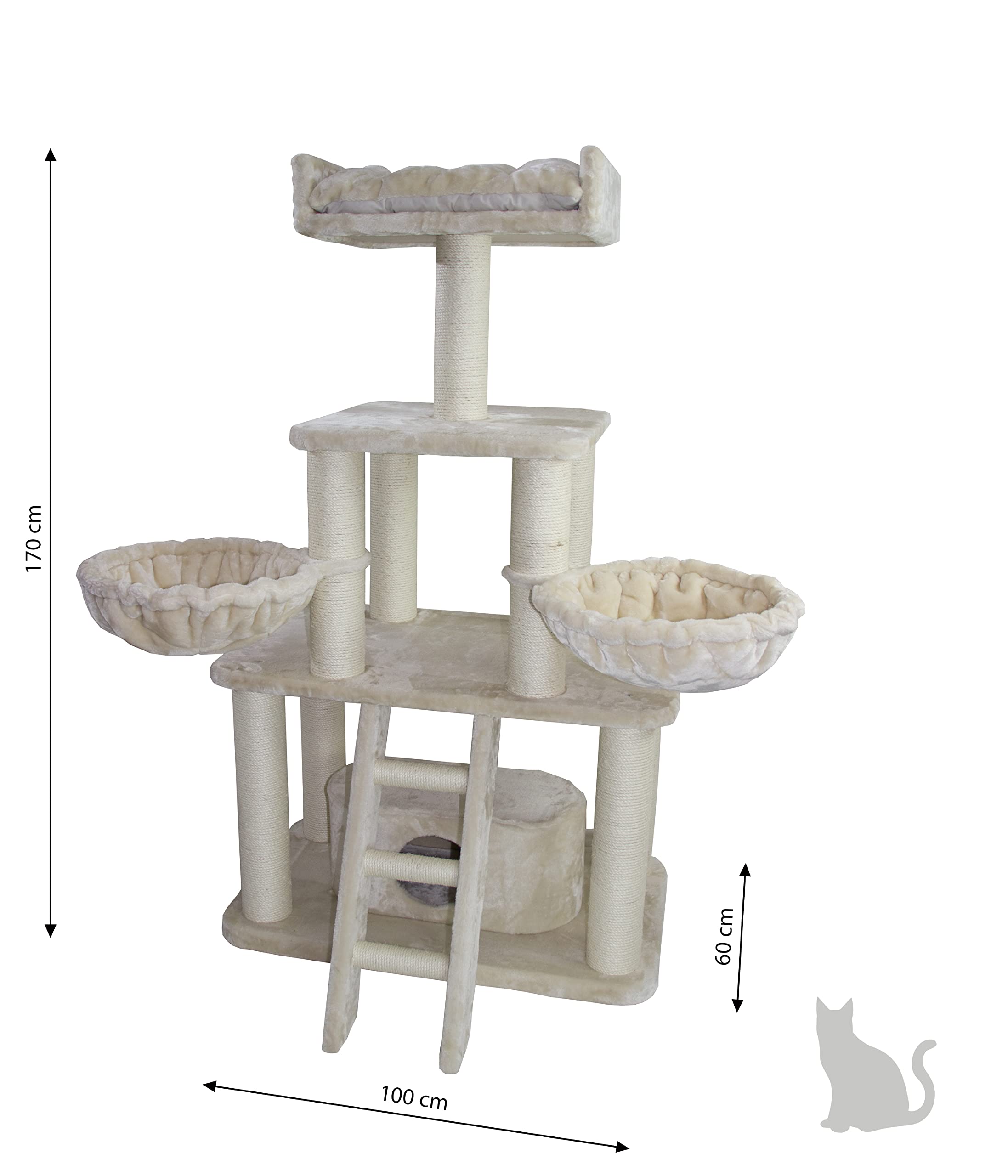 dehner-lieblinge-kratzbaum-mila-creme-170-cm-sisal-h-hle image 3