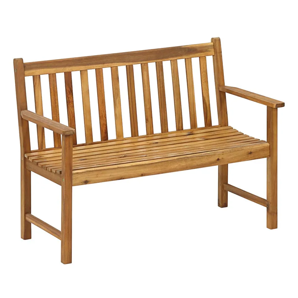 dehner-mykonos-gartenbank-2-sitzer-akazie-braun-120-cm image 1