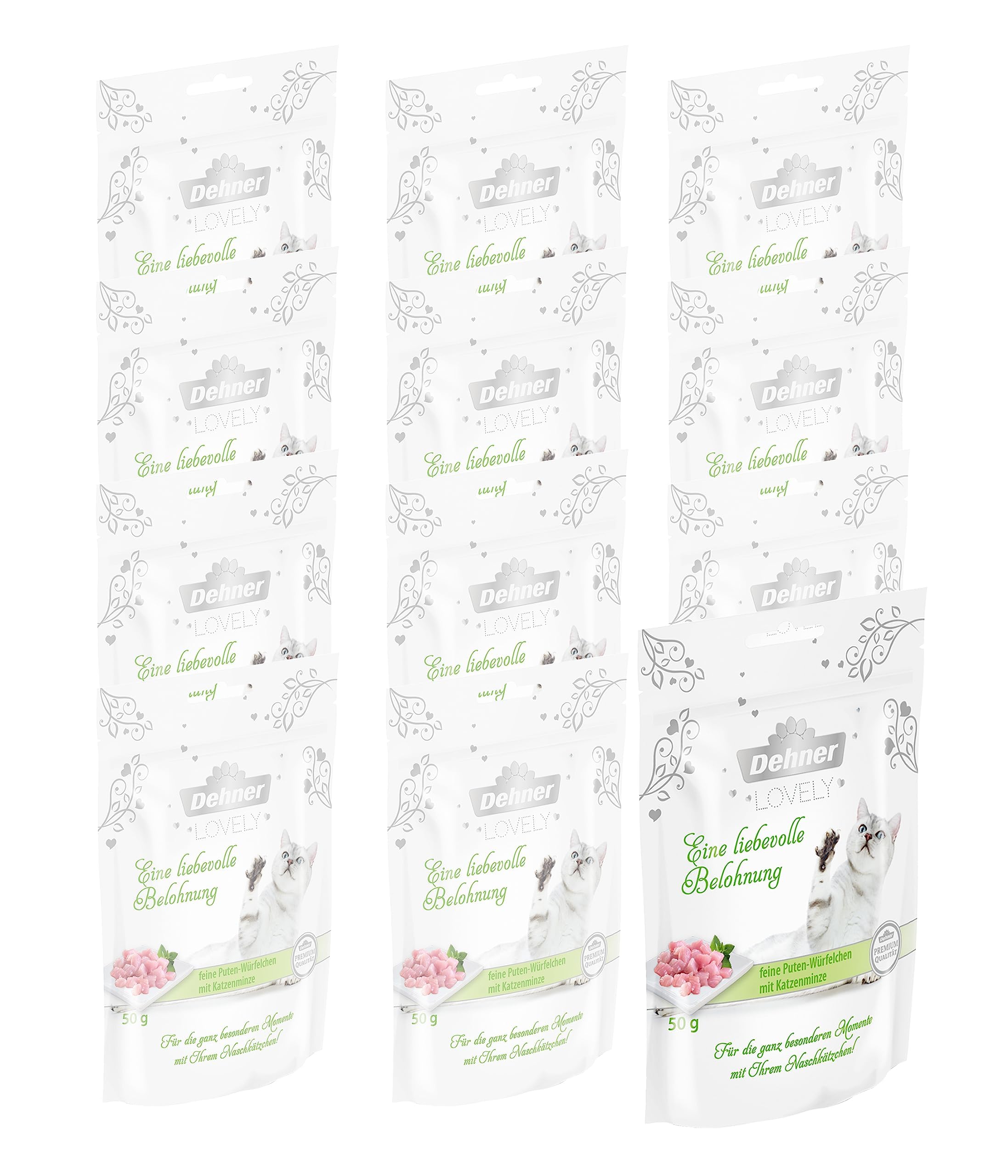 dehner-lovely-katzensnack-pute-minze-12x50g-zuckerfrei image 1