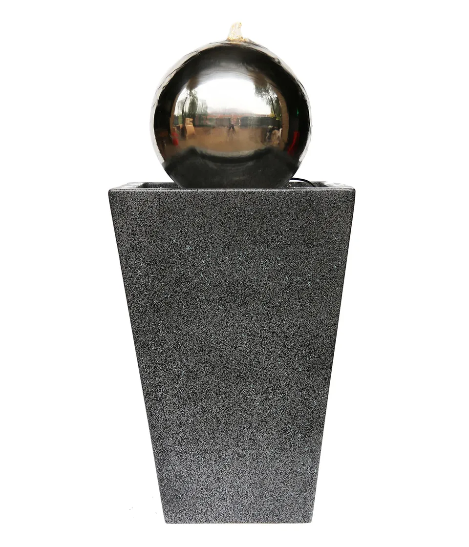 dehner-gartenbrunnen-kioto-led-edelstahl-83-cm-grau-12-l image 1