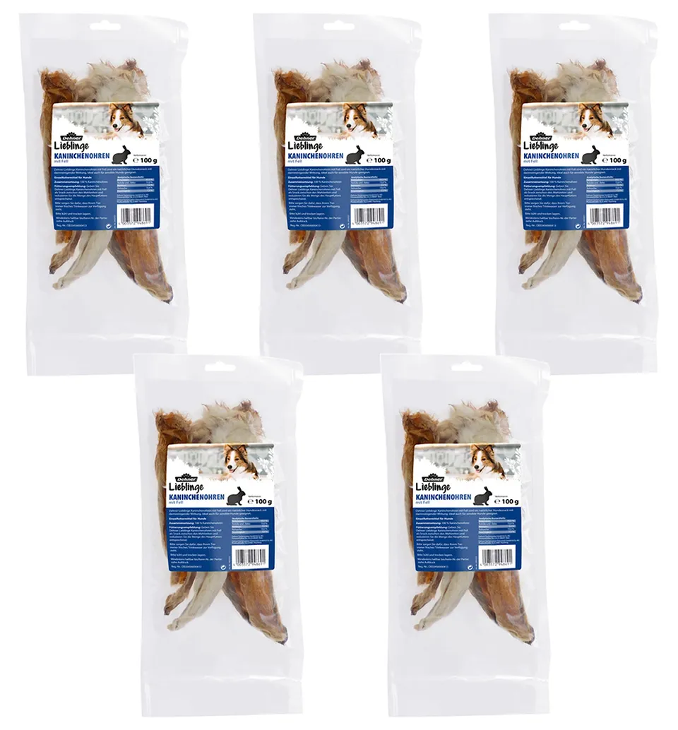 dehner-lieblinge-kaninchenohren-m-fell-hundesnack-500g image 1