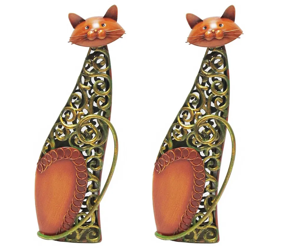 dehner-camillo-dekofigur-katze-metall-orange-39-cm image 1