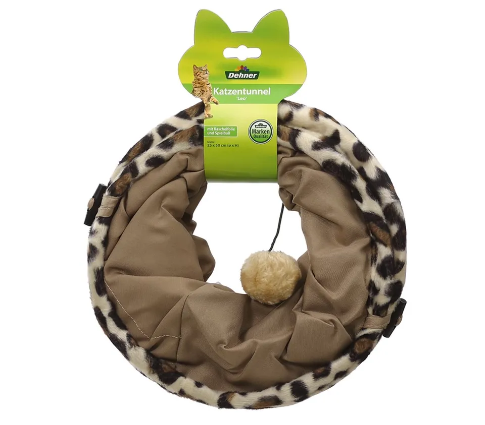 dehner-leo-katzentunnel-braun-25-cm-50-cm-polyester image 1
