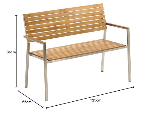 dehner-antibes-gartenbank-2-sitzer-teak-natur-125-cm image 4
