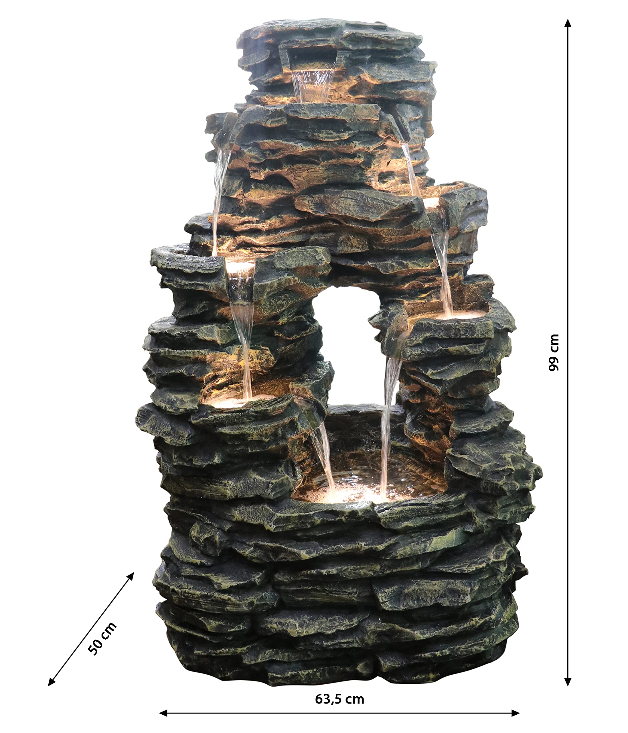 dehner-salto-gartenbrunnen-mit-led-polyresin-grau-warmwei image 5
