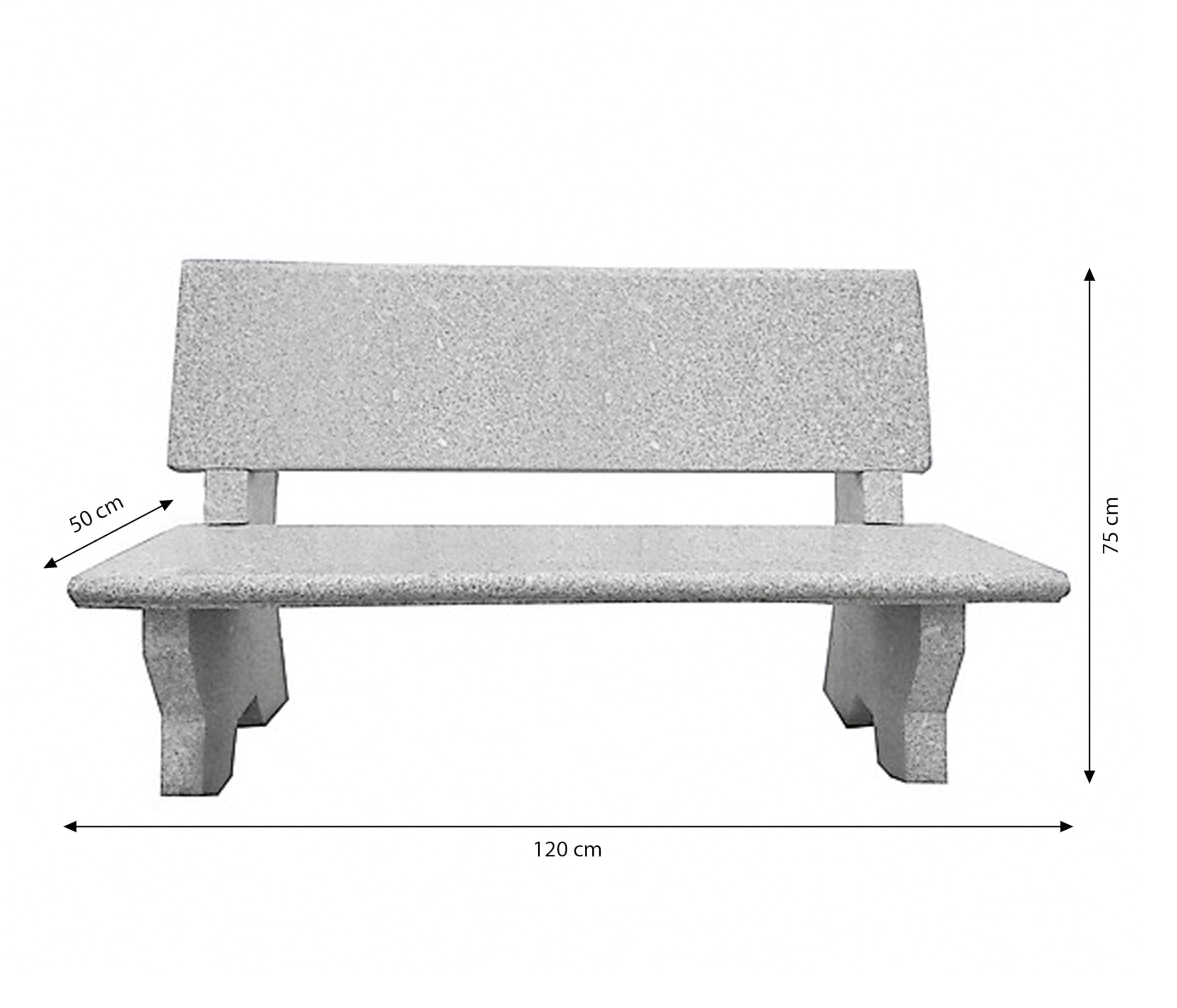 dehner-gartenbank-granit-grau-2-sitzer-120x50x75-cm image 2