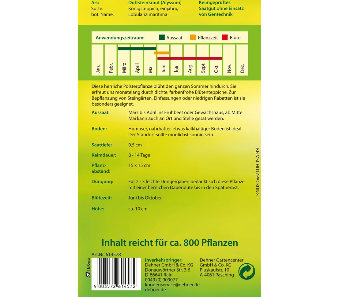 dehner-duftsteinkraut-k-nigsteppich-blumensamen-5er-pack-bunt image 2