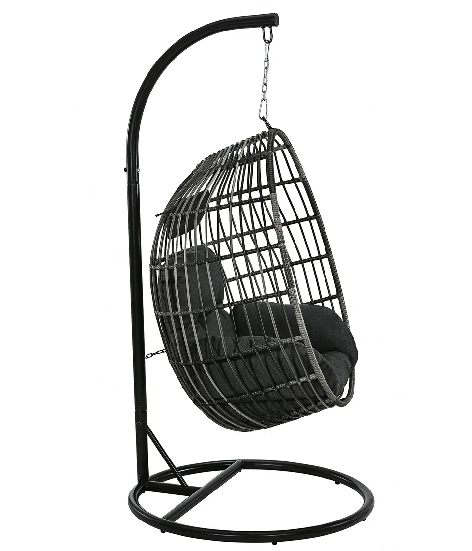 dehner-h-ngesessel-maui-mit-gestell-stahl-grau-inkl-kissen-150-kg image 1
