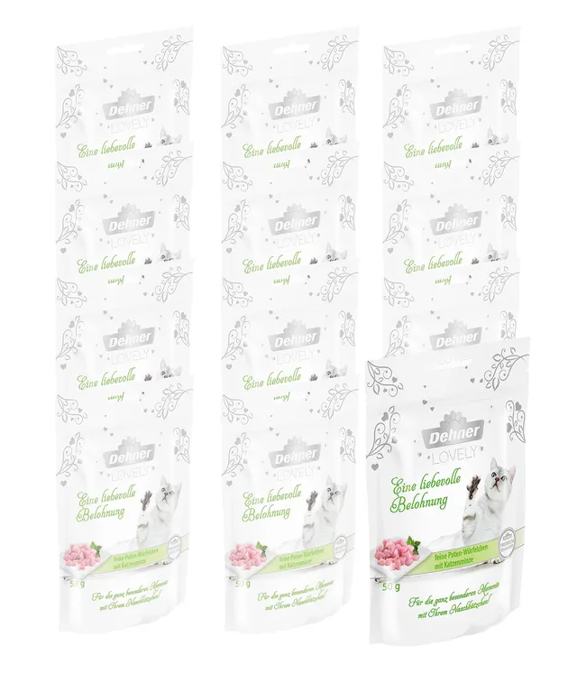 dehner-lovely-katzensnack-pute-minze-12x50g-zuckerfrei image 1